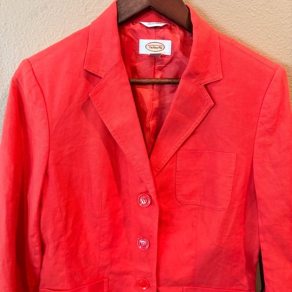 Vintage Talbots Irish Linen Blazer in Orange, size 8, Classic Staple Unique - Picture 9 of 12